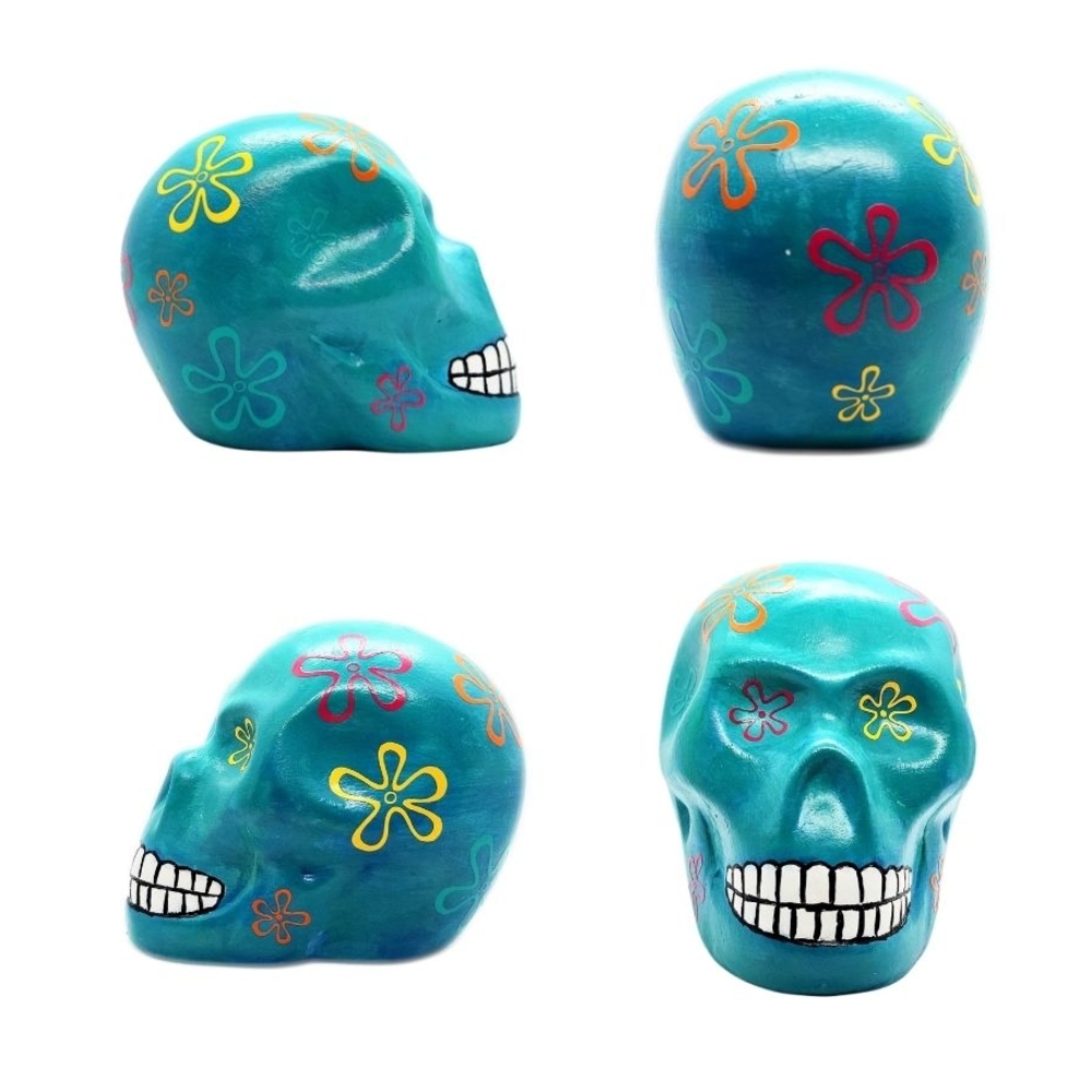 Bikini Bottom Teal Floral Skull Decor
